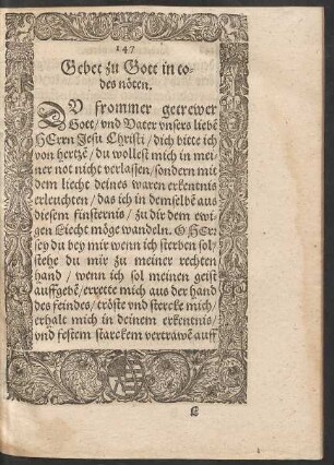 Gebet zu Gott in todes nöten.