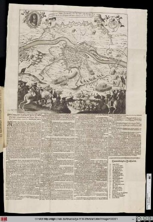 Abbildung der Belägerung der Stadt Mastricht : vorgenommen im Monat Jun. 1673. und erobert den 30. eiusd. st. n. desselbigen Jahrs