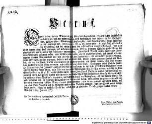 Verruf. Obwohl in dem letztern Münzverruf vom 6. März des abgewichenen 1766sten Jahrs ausdrücklich enthalten ist, daß aus denen sogenannten alten Landmünzen keine andere, als die Churbajerische, Salzburgische, Würtembergische ... : München den 19. Januari 1767.