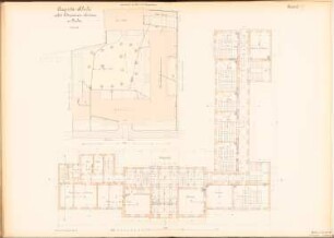 Augusta-Schule nebst Lehrerinnenseminar, Berlin: Lageplan 1:200, Grundriss EG 1:100