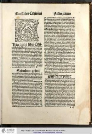 Circa initium libri ethicorum Arestotelis queritur primo utrum de moribus humanis seu de virtutibus moralibus possit esse una scientia practica ab aliis distincta.