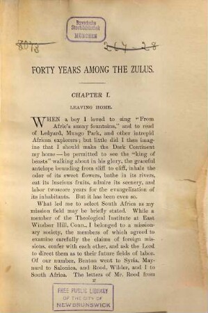 Forty years among the Zulus