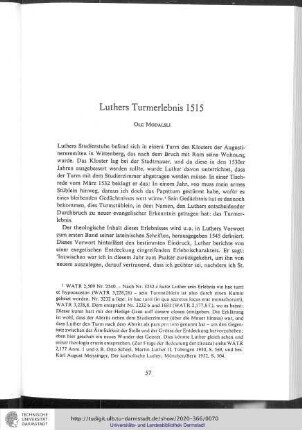Ole Modalsli - Luthers Turmerlebnis 1515