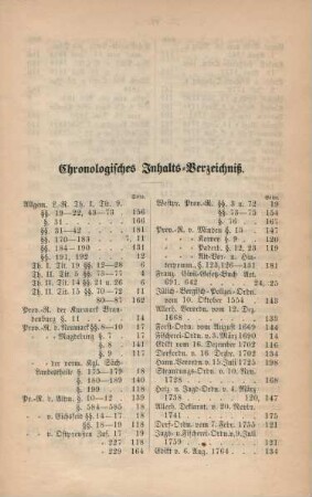 Chronologisches Inhalts-Verzeichniß.