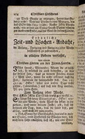 284-290, Erbauliche Zeit- und Wochen-Andacht