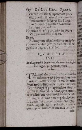 Quaestio LVII. An phlegmaticis humoribus abundantibus in febre Ungar. purgandum primis diebus