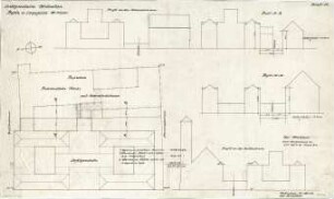 Fischer, Theodor; München - Westend, Bergmannstr.; Ledigenheim - Lageplan; Profile (Ansichten)