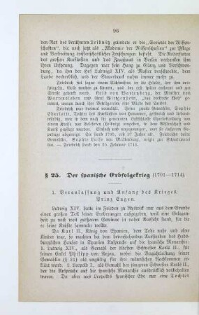 § 25. Der spanische Erbfolgekrieg (1701-1714)