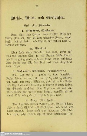 Mehl-, Milch- und Eierspeisen