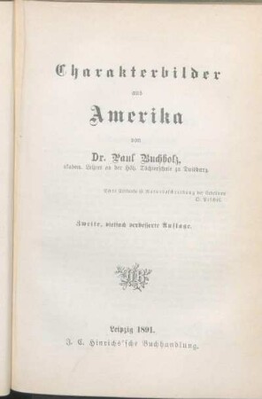 VIII. Charakterbilder aus Amerika.