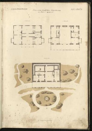 "Plan eines ländlichen Wohnhauses. zu Blatt 1."