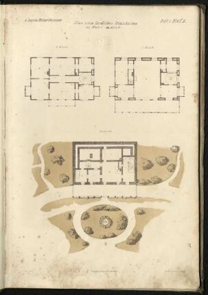 "Plan eines ländlichen Wohnhauses. zu Blatt 1."