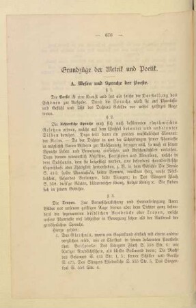 Grundzüge der Metrik und Poetik