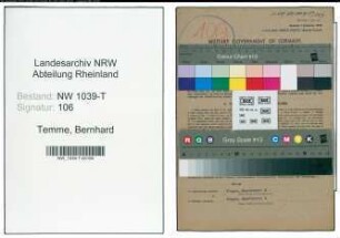 Entnazifizierung Bernhard Temme , geb. 18.03.1879 ()