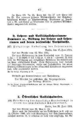 Berechnung des staatlichen Baubeitrages in einem neu gegründeten Schulverband : [E. Öffentliches Volksschulwesen]