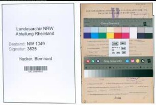 Entnazifizierung Bernhard Hecker , geb. 20.08.1884 (Treuhaender)