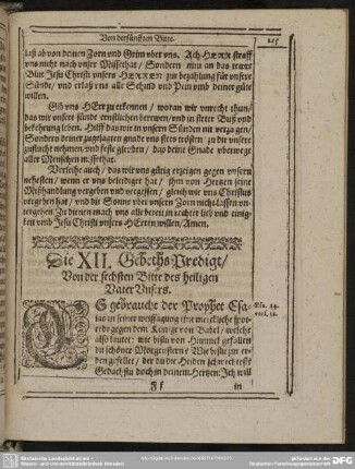 Die XII. Gebeths-Predigt, Von der sechsten Bitte des heiligen Vater Unsers
