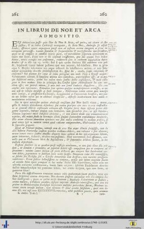 De Noe Et Arca.