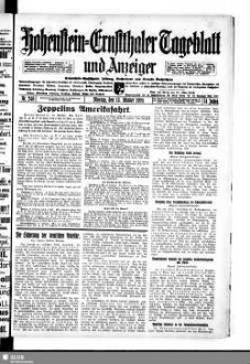 Hohenstein-Ernstthaler Tageblatt und Anzeiger : Hohenstein-Ernstthaler Zeitung, Nachrichten und Neueste Nachrichten ; Generalanzeiger für Hohenstein-Ernstthal mit Hüttengrund, Oberlungwitz, Gersdorf, Hermsdorf, Bernsdorf, ...