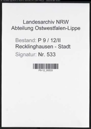 Namensverzeichnis Recklinghausen - Stadt II, Todesfälle
