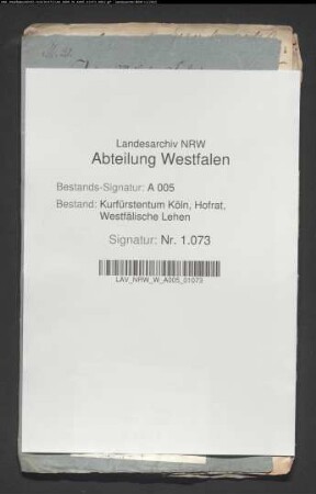 Johann Wilhelm Fabri gegen Freiherrn von Eppe zu Reckenberg wegen Verbots um weitere Belastung der Zehnten zu Hallenberg und Medelon
