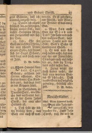 Neujahrslieder.
