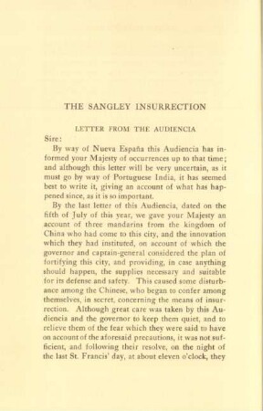 The Sangley insurrection