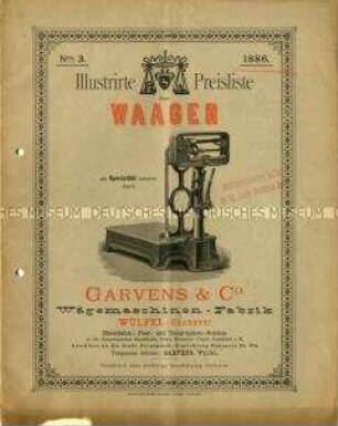 Nro. 3 / 1886 / Illustrirte Preisliste über WAAGEN