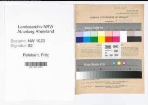 Entnazifizierung Fritz Petelsen , geb. 22.06.1913 (Beifahrer)