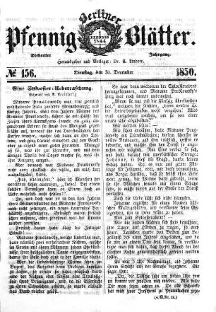 No. 156, Dienstag, den 31. December