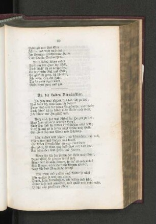 An die kalten Vernünftler.