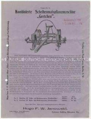 Maispflanzmaschine der Firma Janowski in USA