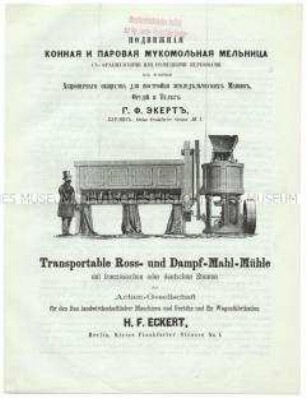 Transportable Ross- und Dampf-Mahl-Mühle