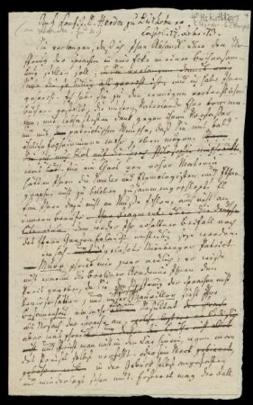 Brief von Rudolf Erich Raspe an Johann Gottfried von Herder