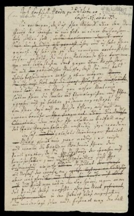 Brief von Rudolf Erich Raspe an Johann Gottfried von Herder
