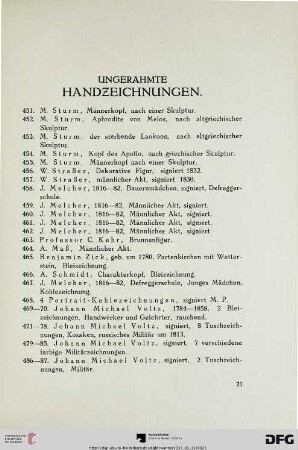 Ungerahmte Handzeichnungen (Nr. 451-545)