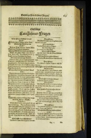 Einfältige Catechismus-Fragen [u. a.]