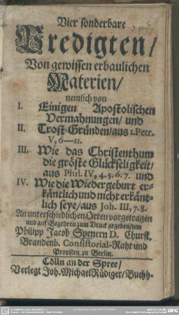 Vier sonderbare Predigten