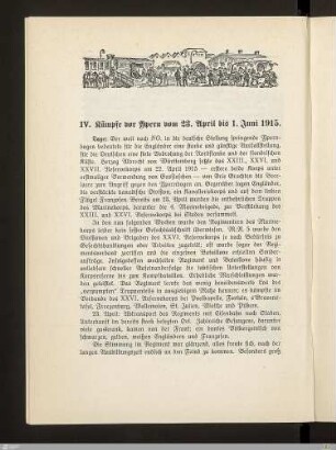 IV. Kämpfe vor Ypern