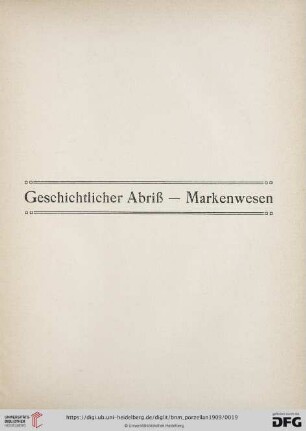 Geschichtlicher Abriß - Markenwesen