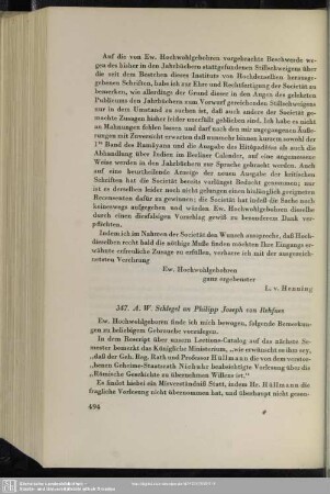 August Wilhelm von Schlegel an Philipp Joseph von Rehfues, Bonn, 18.03.1831