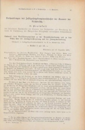 4. Verhandlungen des Justizgesetzgebungsausschusses der Kammer der Reichsräthe