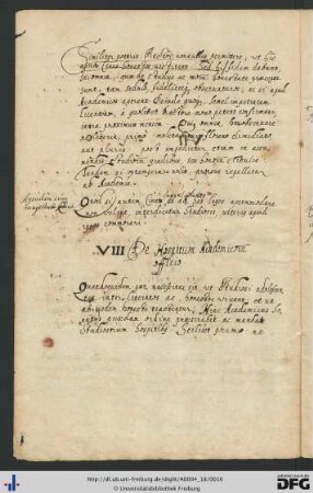 [fol. 8] De hospitium academicorum officio