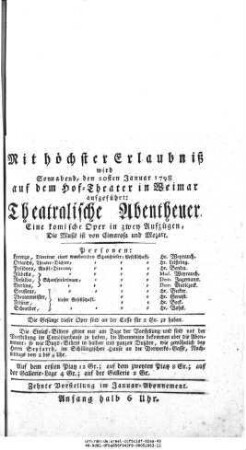 Theatralische Abentheuer