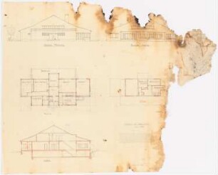 Propiedad de Sr. Francisco Fonck, Valdivia: Ansichten, Grundrisse, Schnitt