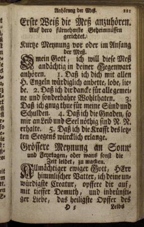 Erste Weiß die Meß anzuhören. Auf dero fürnehmste Geheimnüssen gerichtet.