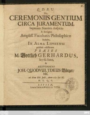 De Ceremoniis Gentium Circa Iuramentum