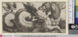 [Geflügeltes Seeungeheuer den Kuh-artigen Kopf nach links gewendet]
