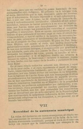 VII. Necesidad de la autonomia municipal