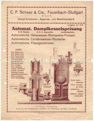 Automatische Dampfkesselspeisung